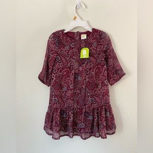 Crazy 8 Toddler Girl Burgundy Paisley Print Dress in size 3T